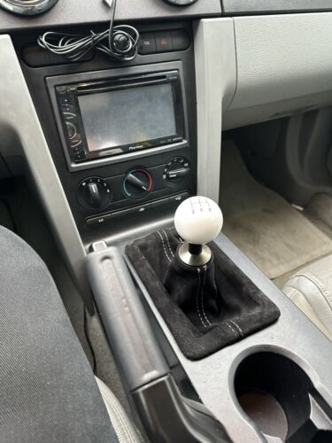 2005-2009 Ford Mustang GT Convertible Coupe V8 White Stitch Suede MANUAL Shift Boot Cover