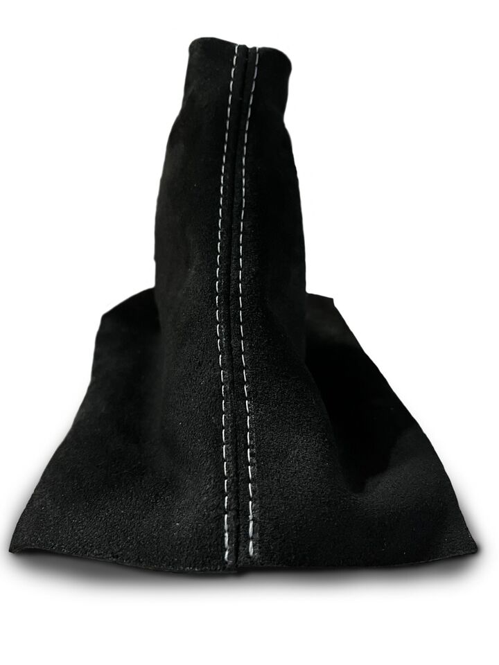 2005 2006 2007 2008 2009 ford mustang replacement shift boot cover real genuine suede alcantara black white stitching
