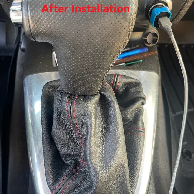 2006 2007 2008 2009 2010 hummer h3 replacement genuine real leather shift boot black red stitching