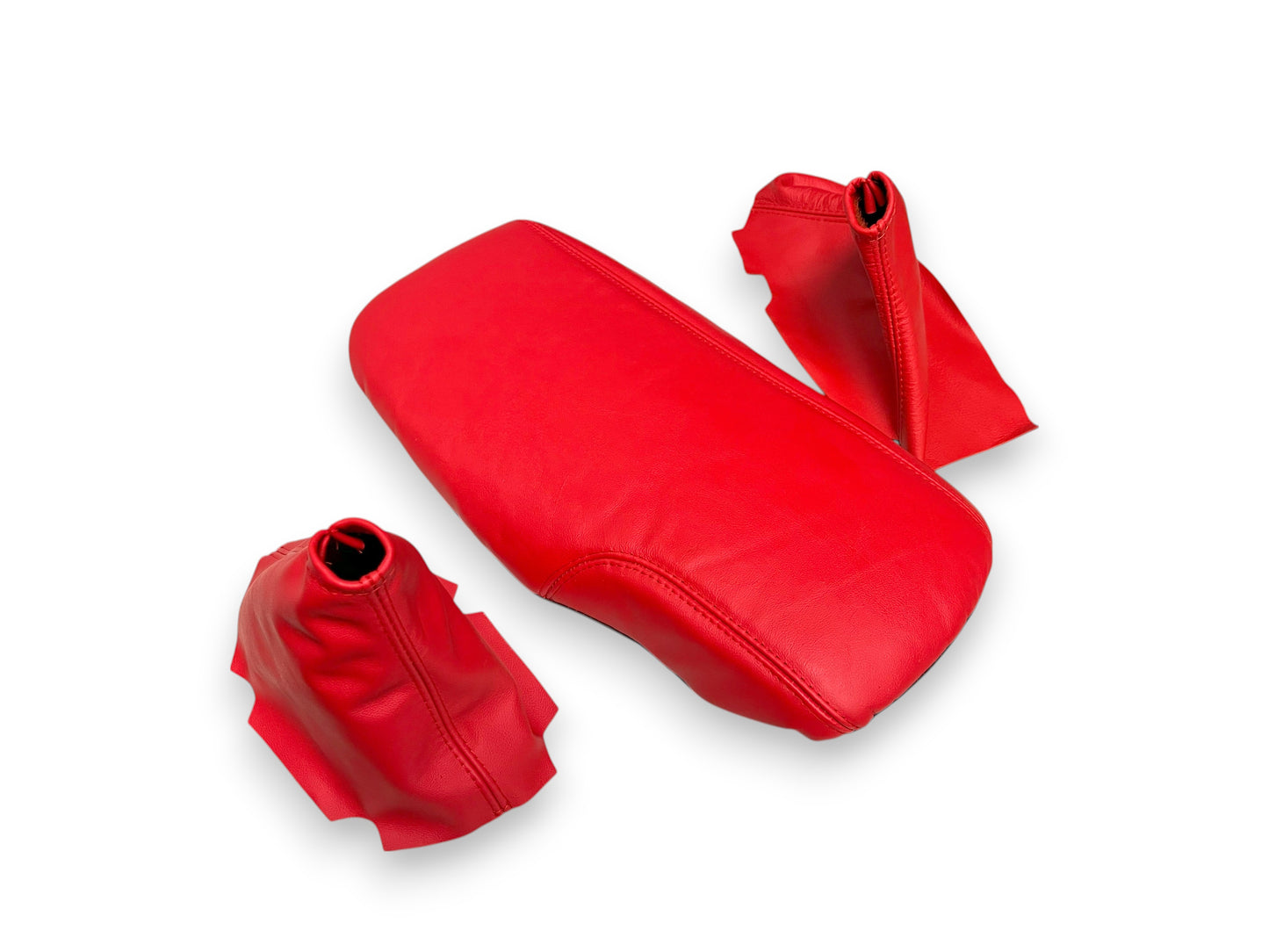 For 2005-2013 Chevy Corvette C6 Torch Red Leather Manual Shift E-Brake Boot Console Armrest Cover