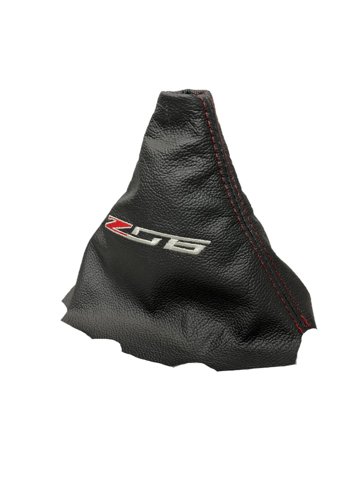 Black Leather/ Suede Shift Boot Cover with Embroidery For Chevy Corvette C5 Z06 2001-2004