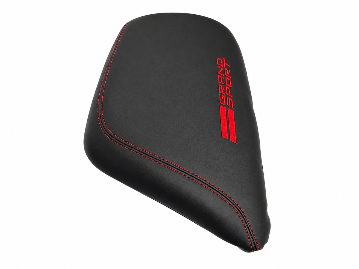fits for chevy corvette c7 grand sport 2017 2018 2019 synthetic leather center console armrest cover with embroidery