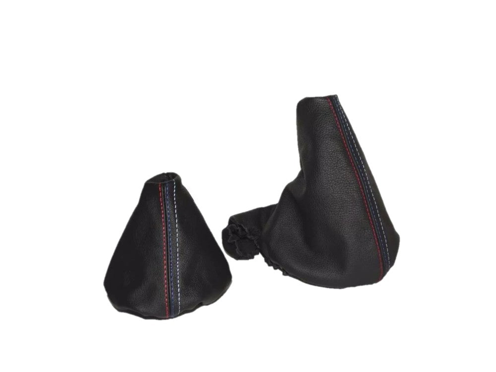 black leather handbrake & shift boot cover in m stitch fits for bmw z3 1995 1996 1997 1998 1999 2000 2001 2002