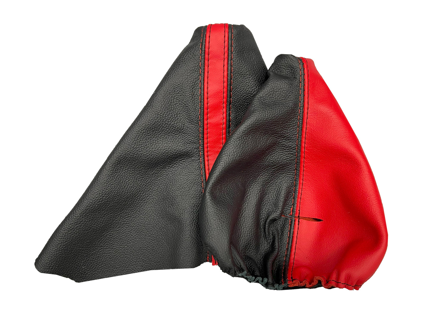automatic shift handbrake boot cover for chevy corvette c5 1997 1998 1999 2000 2001 2002 2003 2004 torch red & black