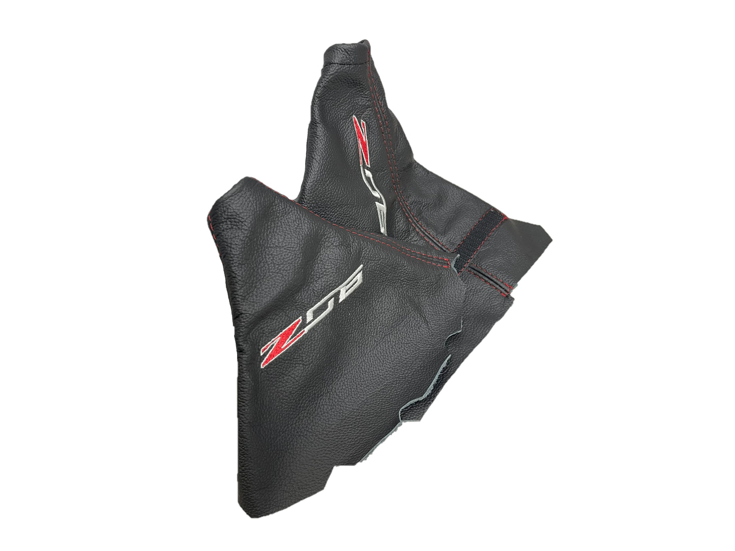 genuine leather shift handbrake boot cover with embroidery for chevy corvette c5 z06 2001 2002 2003 2004