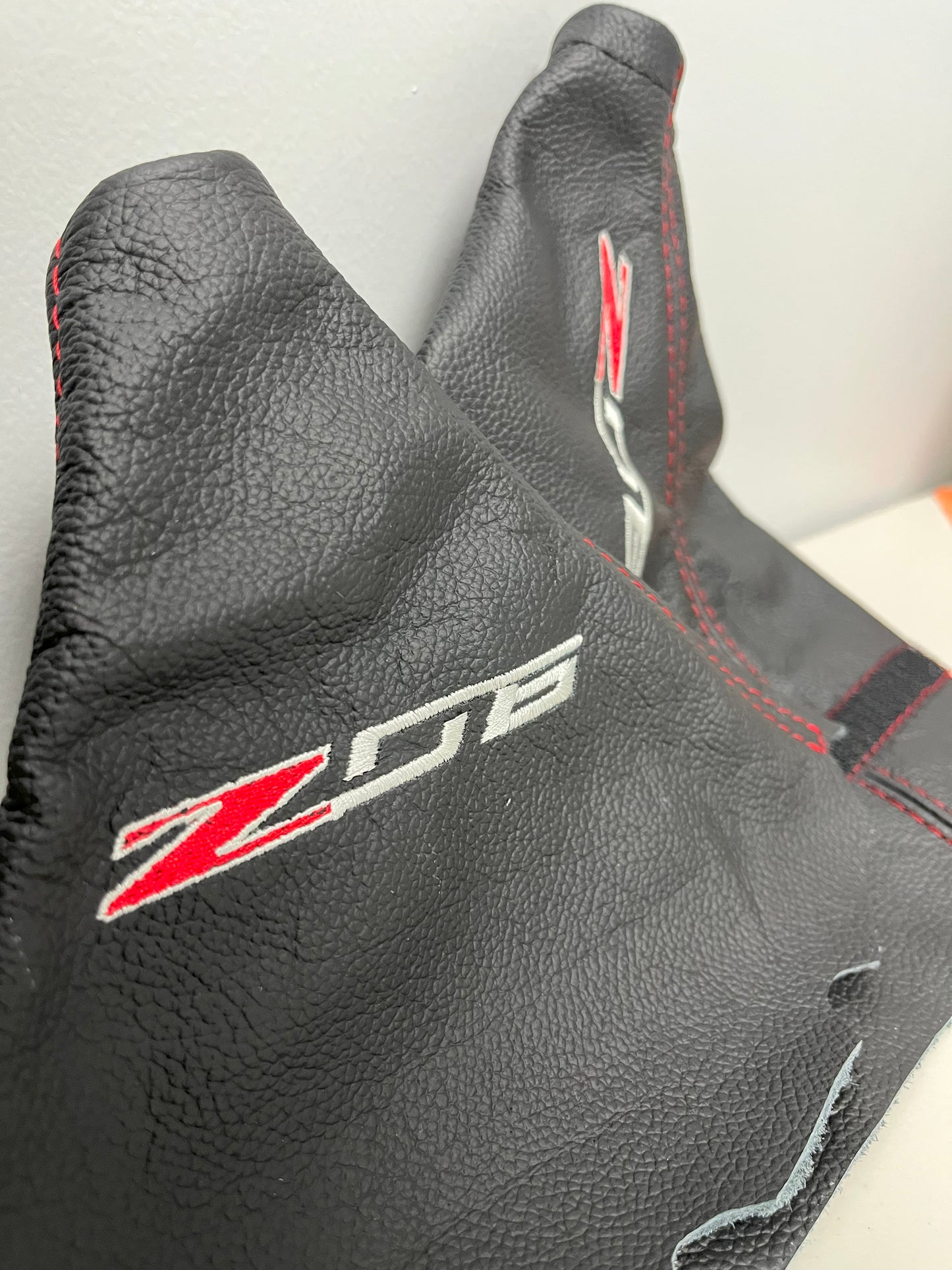genuine leather shift handbrake boot cover with embroidery for chevy corvette c5 z06 2001 2002 2003 2004