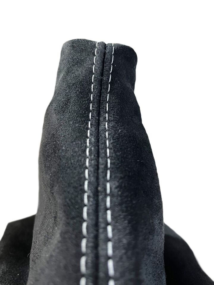 2005 2006 2007 2008 2009 ford mustang replacement shift boot cover real genuine suede alcantara black white stitching