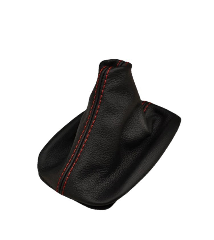 shift boot cover corvette c6 2005 2013 red stitch real leather automatic