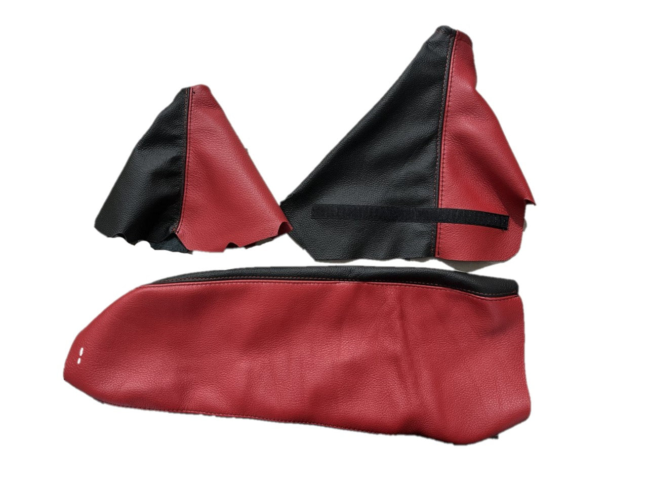 shift e-brake boot console chevy corvette c5 red black leather