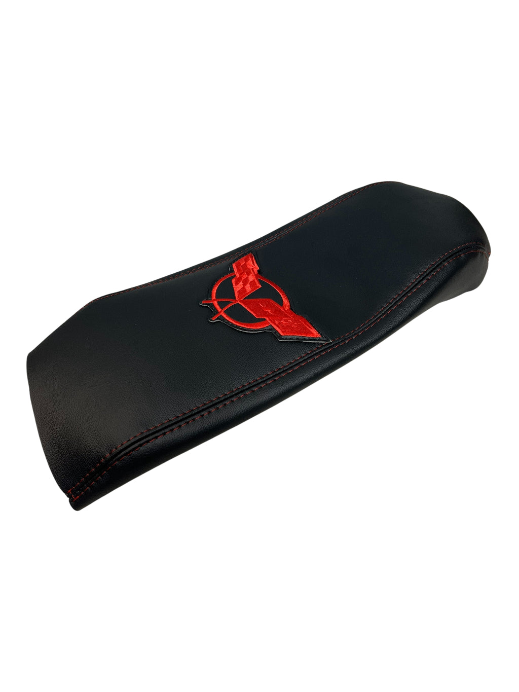 for chevy corvette c5 1997 1998 1999 200 2001 2002 2003 2004 vinyl console armrest cover with embroidery flag