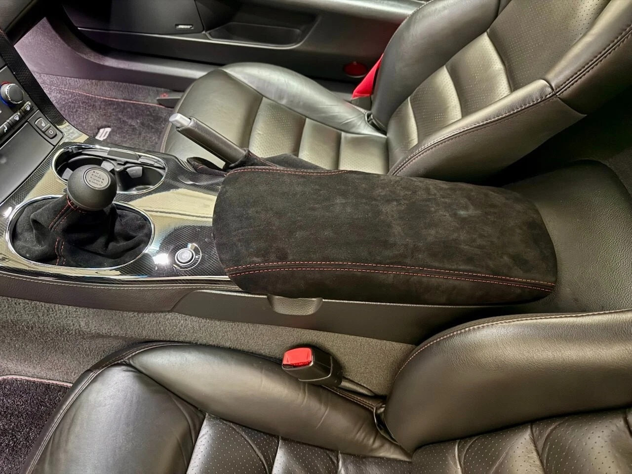 slip over console cover shift emergency brake Boot for 2005 2006 2007 2008 2009 2010 2011 2012 2013 chevy corvette c6 genuine suede alcantara 
