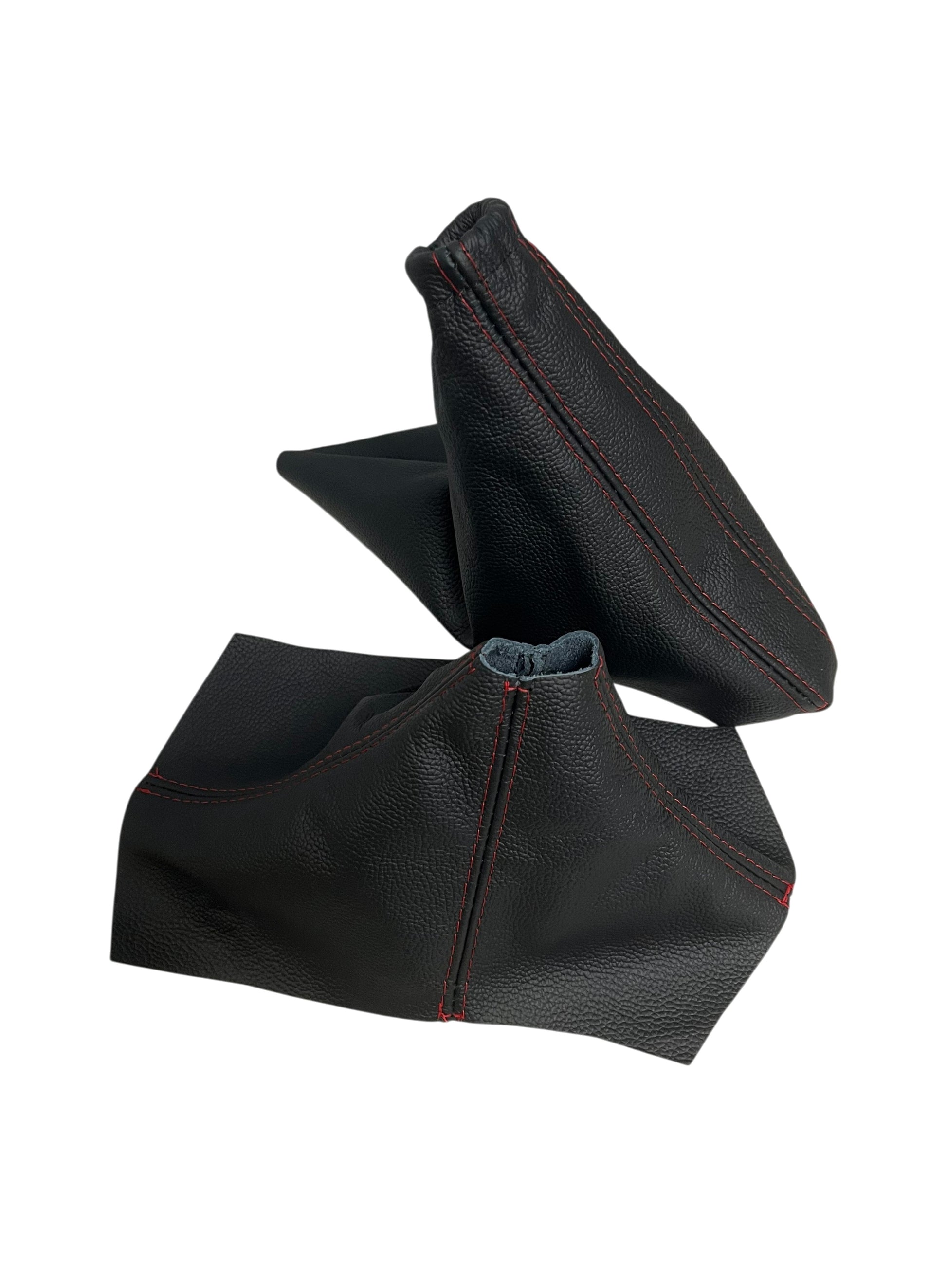 genuine leather shift and parking brake boot for compatible with 2010 2011 2012 2013 2014 ford mustang made in usa