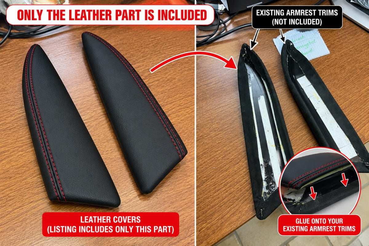 compatible with chevy corvette c6 2005 2006 2007 2008 2009 2010 2011 2012 2013 genuine leather 2x door armrest cover