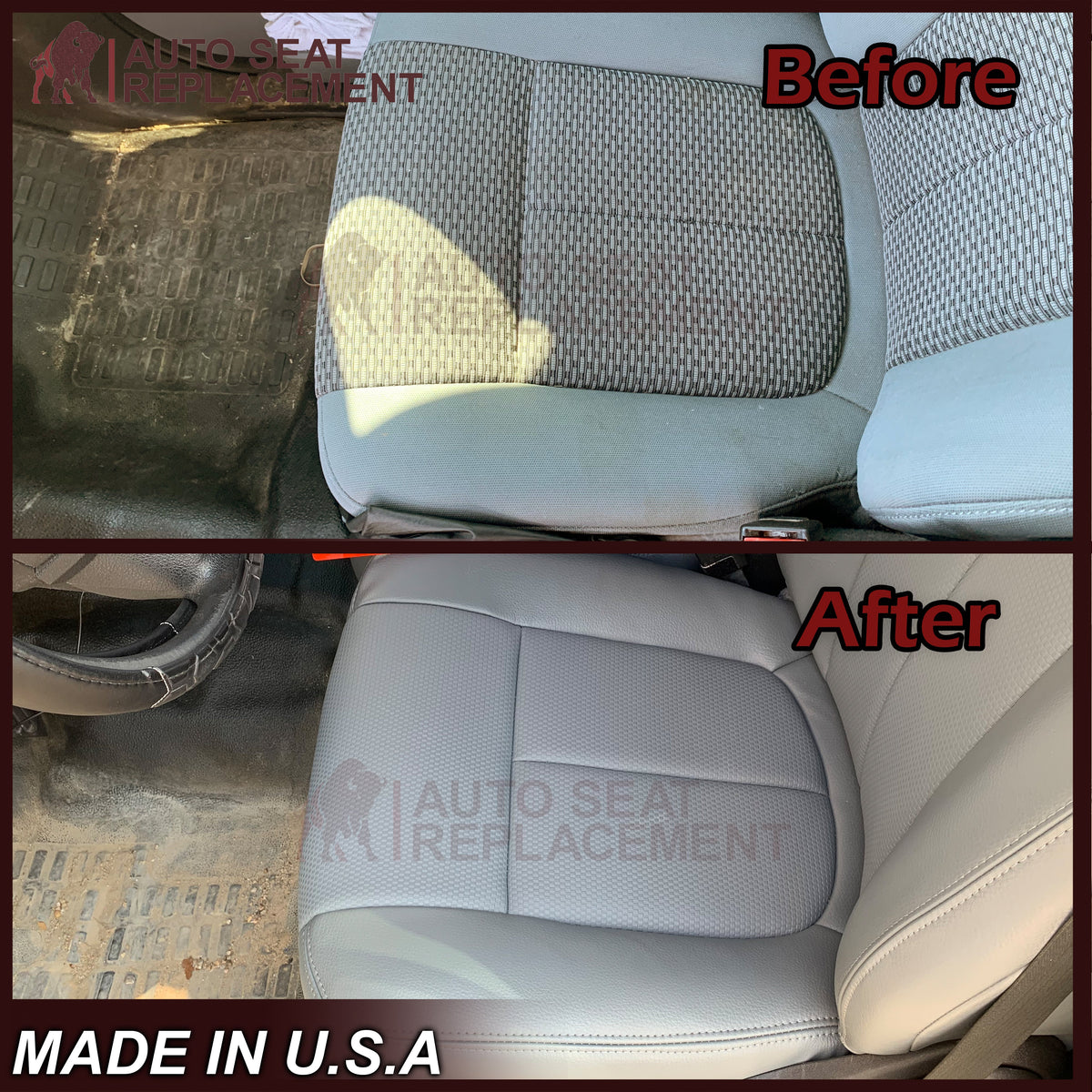 2009-2014 Ford F-150 XL WORK TRUCK in Steel Gray Synthetic Leather: Choose From Variants