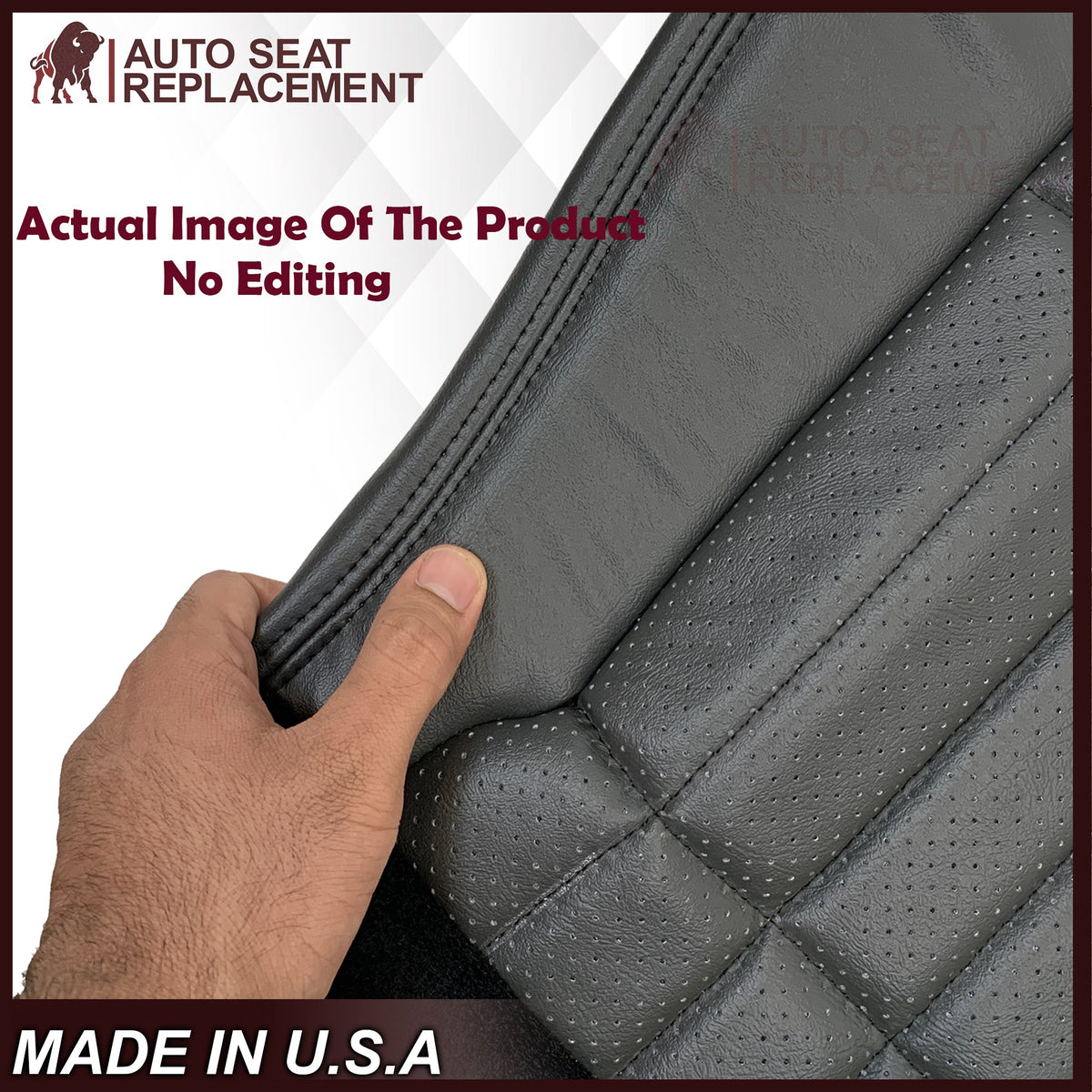 1997-2002 For Chevy Camaro SS Replacement Seat Covers In Synthetic Leather: Dark Gray
