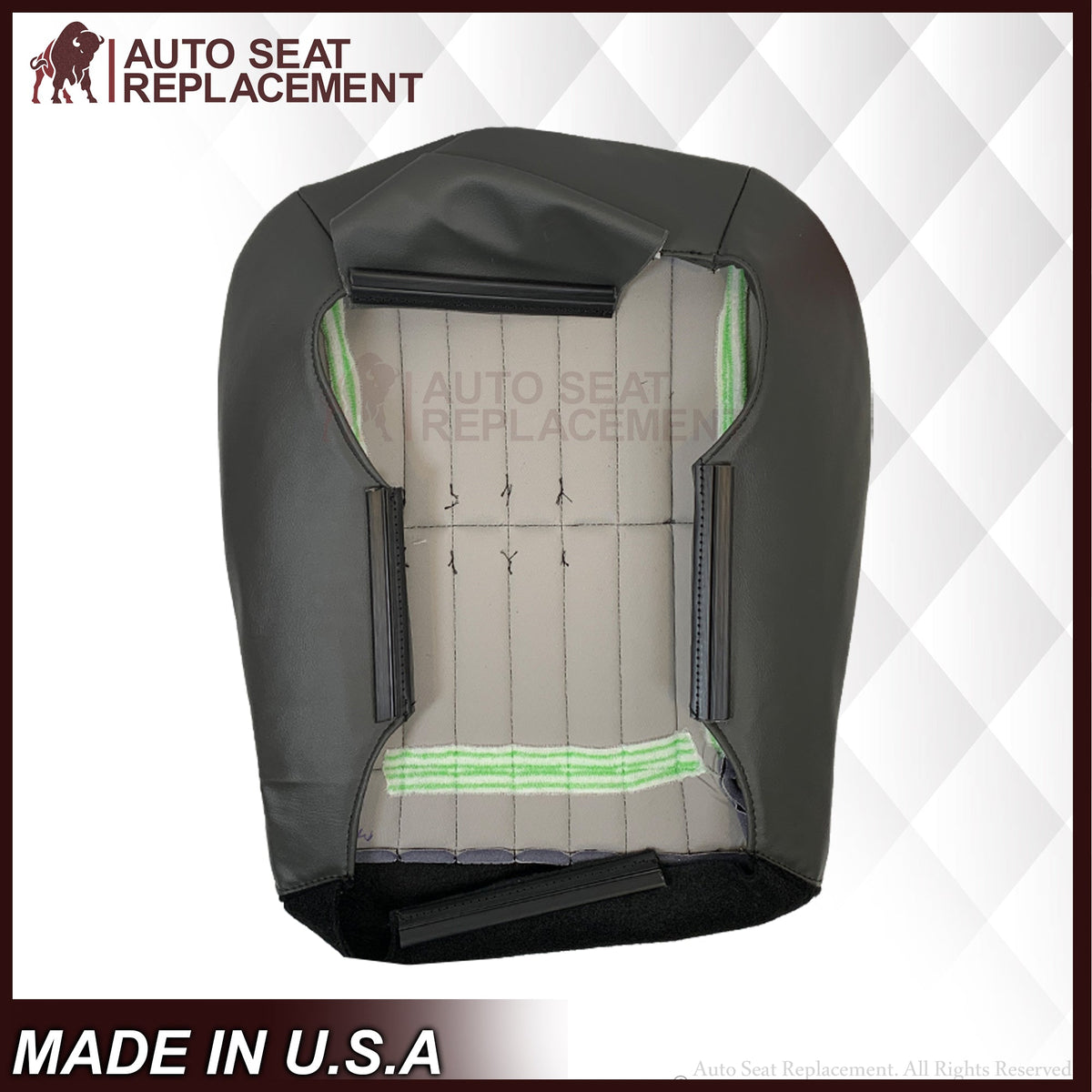 1997-2002 For Chevy Camaro SS Replacement Seat Covers In Synthetic Leather: Dark Gray