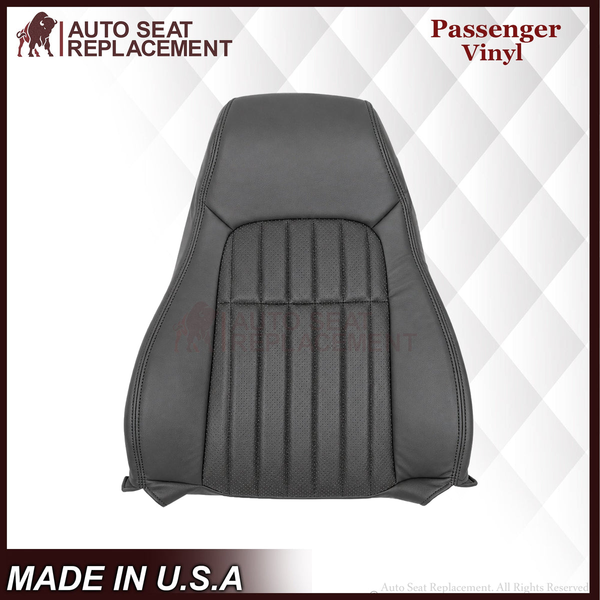 1997-2002 For Chevy Camaro SS Replacement Seat Covers In Synthetic Leather: Dark Gray