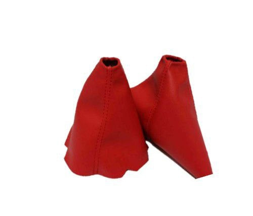 Red leather shift handbrake boot cover chevy corvette c6 manual transmission 2005-2013