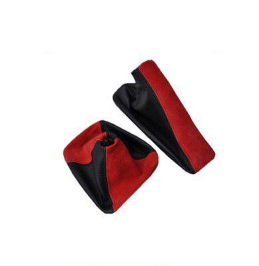 Black Leather & Torch Red Suede Shift Boot Cover For BMW E91 E92 E93 1991-2005