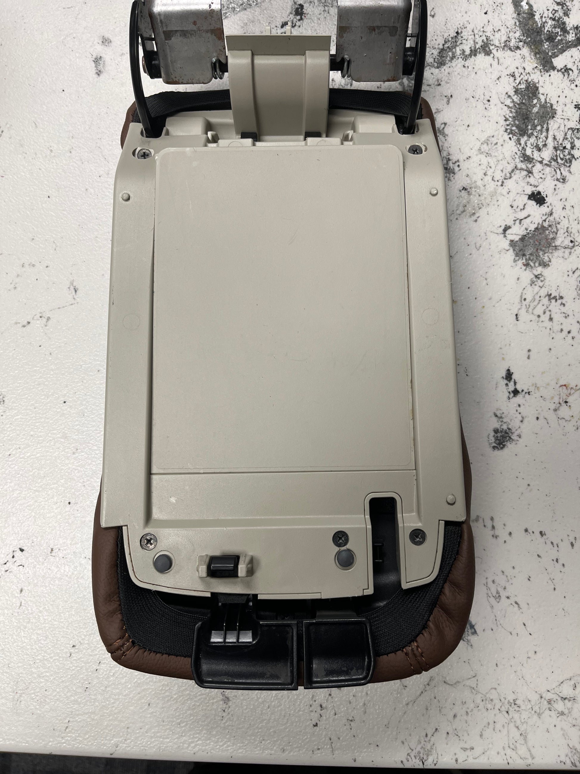 java brown synthetic leather console armrest cover for subaru legacy outback 2010 2011 2012 2013 2014