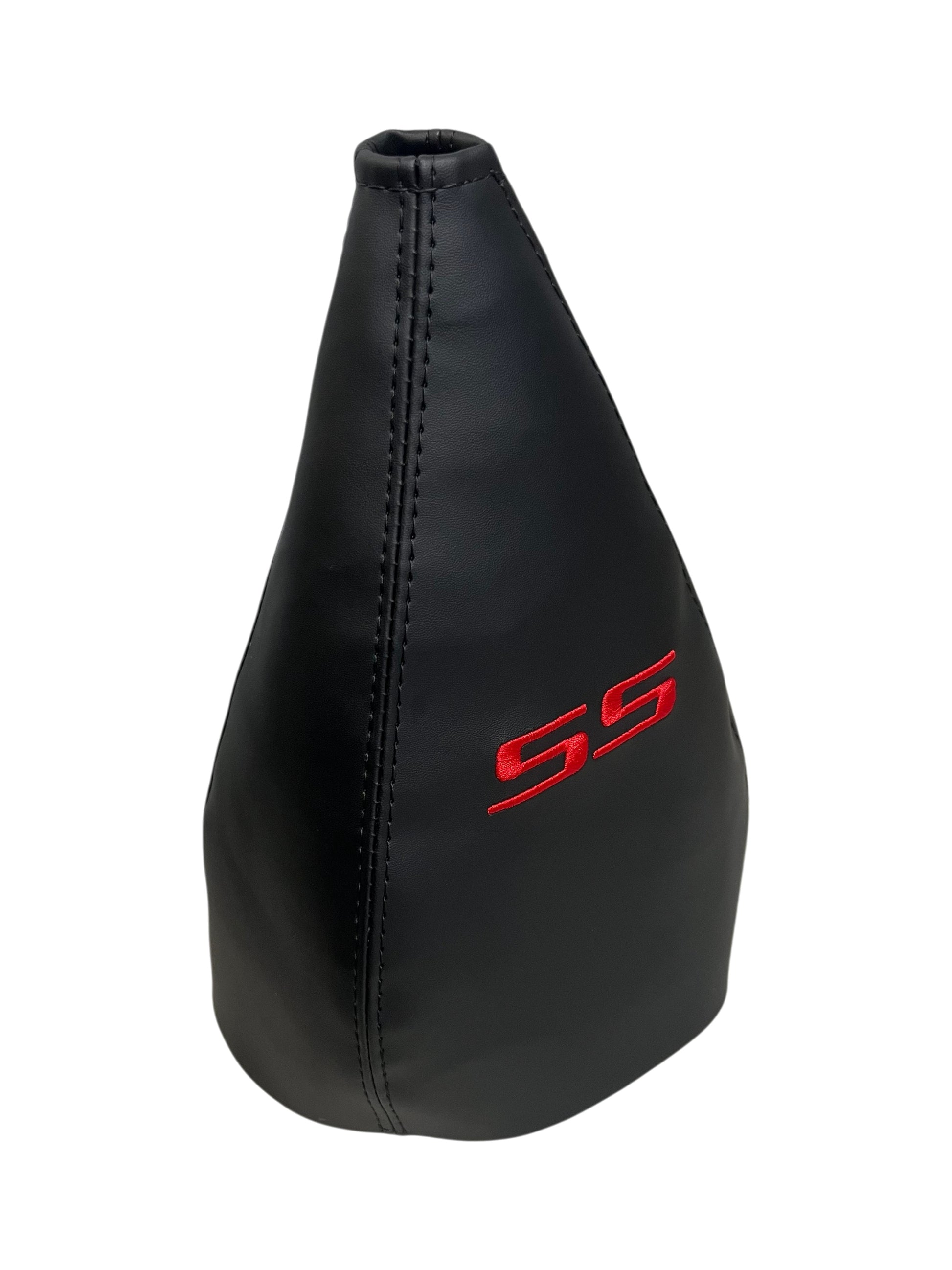 Replacement shift boot compatible with Chevy Camaro SS featuring custom embroidered design, premium manual shifter boot cover for upgraded interior styling 1997 1998 1999 2000 2001 2002 