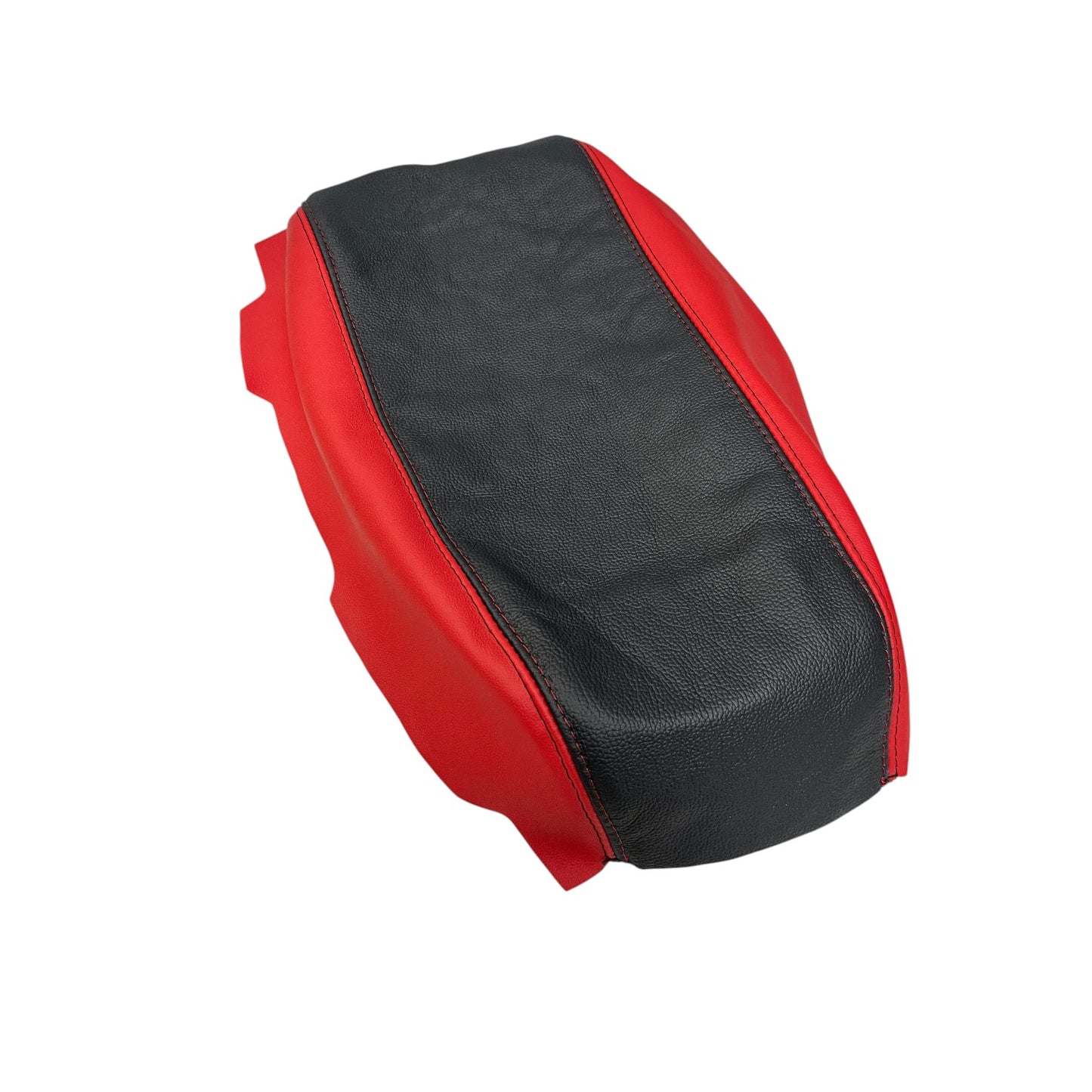for chevy corvette c v8 z06 coupe 1997 1998 1999 2000 2001 2002 2003 2004 genuine leather center console armrest cover in torch red and black