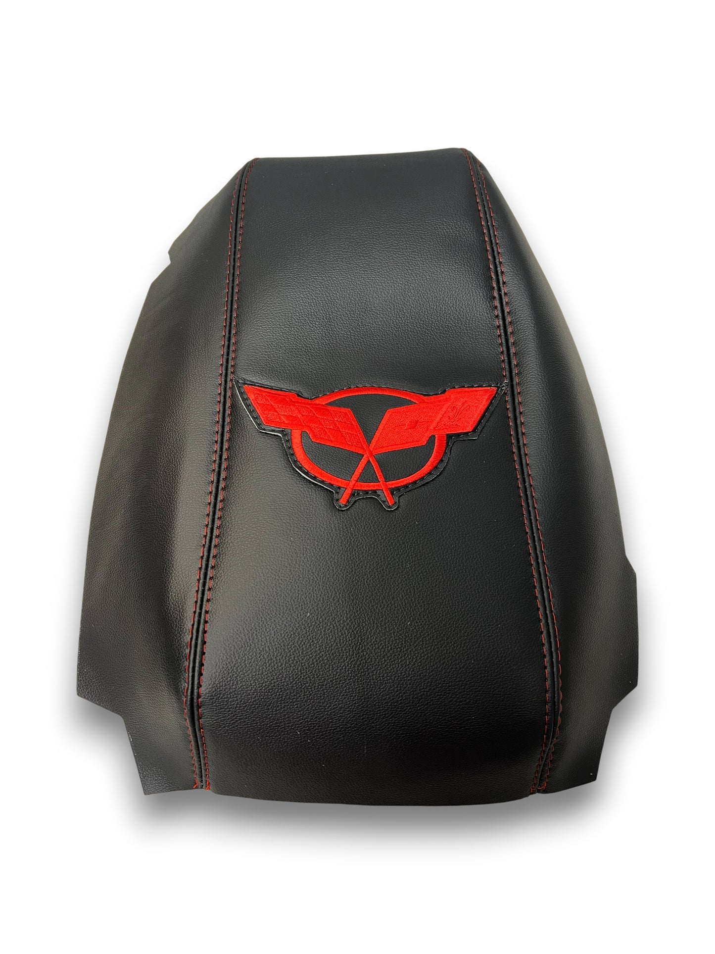 for chevy corvette c5 1997 1998 1999 200 2001 2002 2003 2004 vinyl console armrest cover with embroidery flag