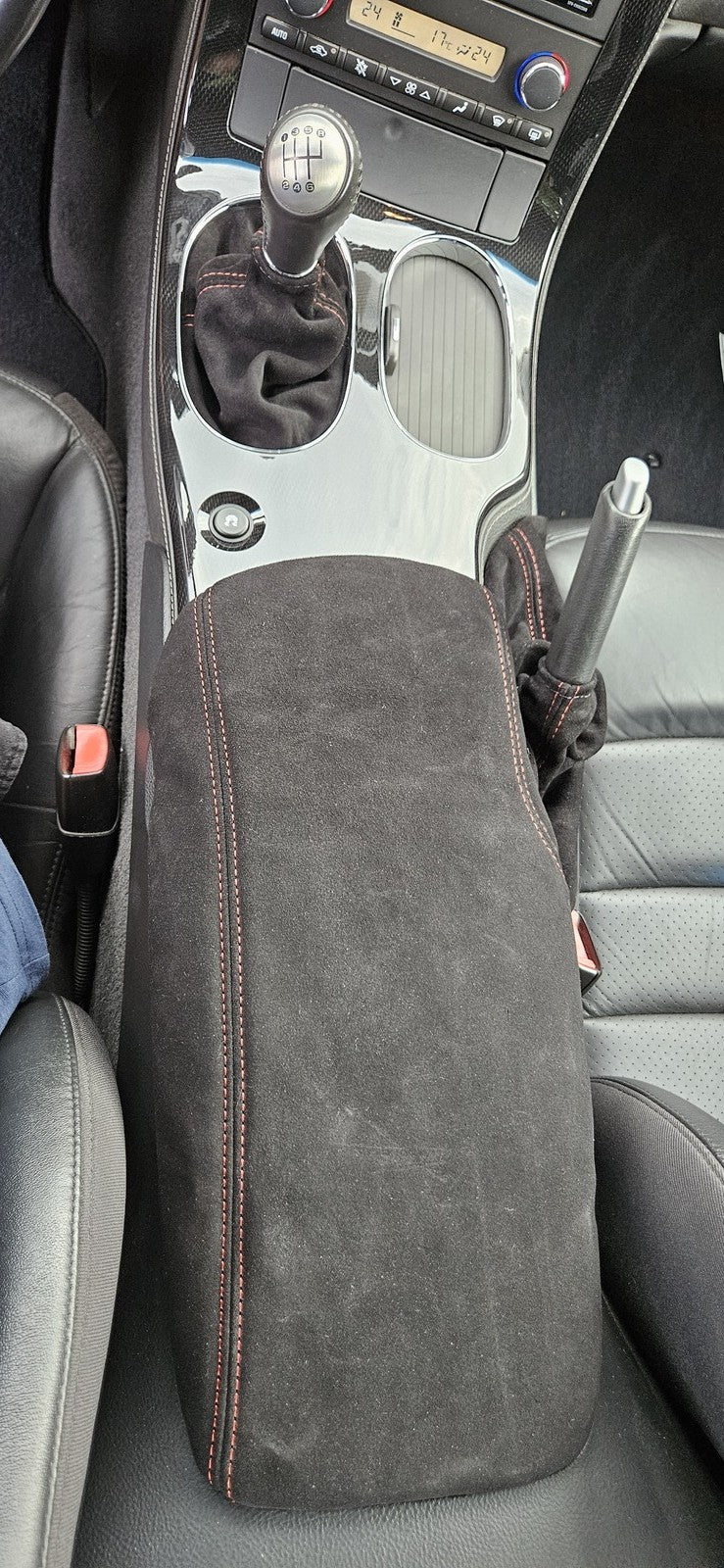 slip over console cover shift emergency brake Boot for 2005 2006 2007 2008 2009 2010 2011 2012 2013 chevy corvette c6 genuine suede alcantara 