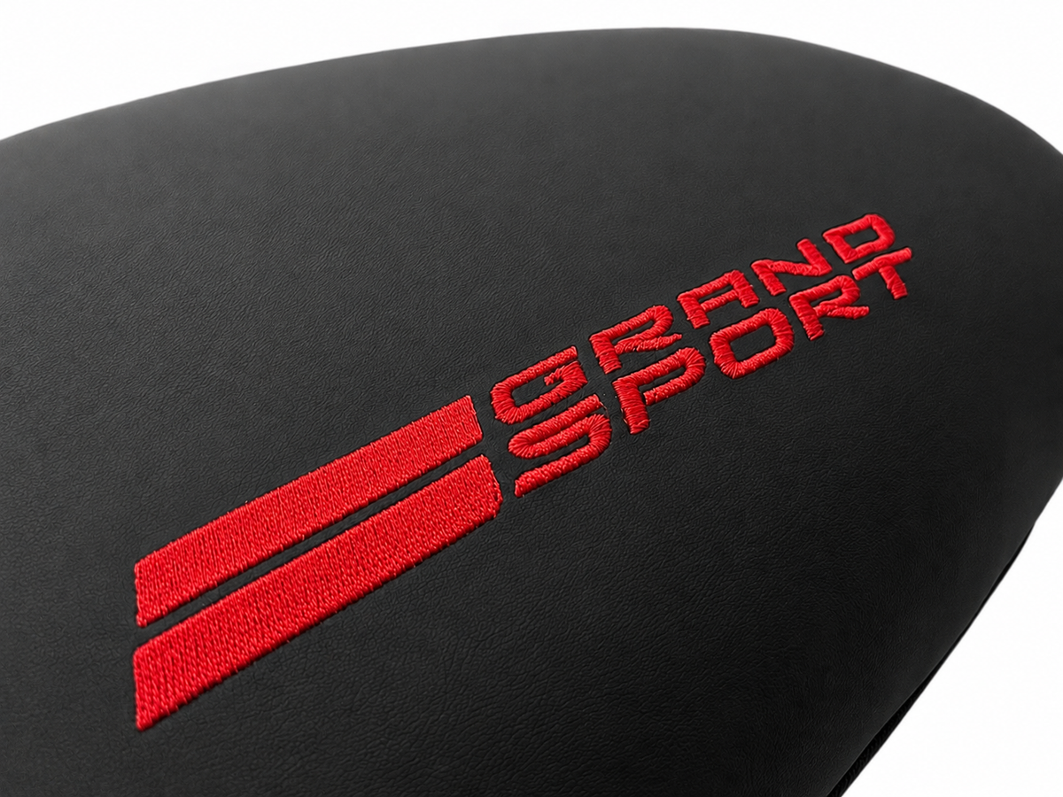fits for chevy corvette c7 grand sport 2017 2018 2019 synthetic leather center console armrest cover with embroidery