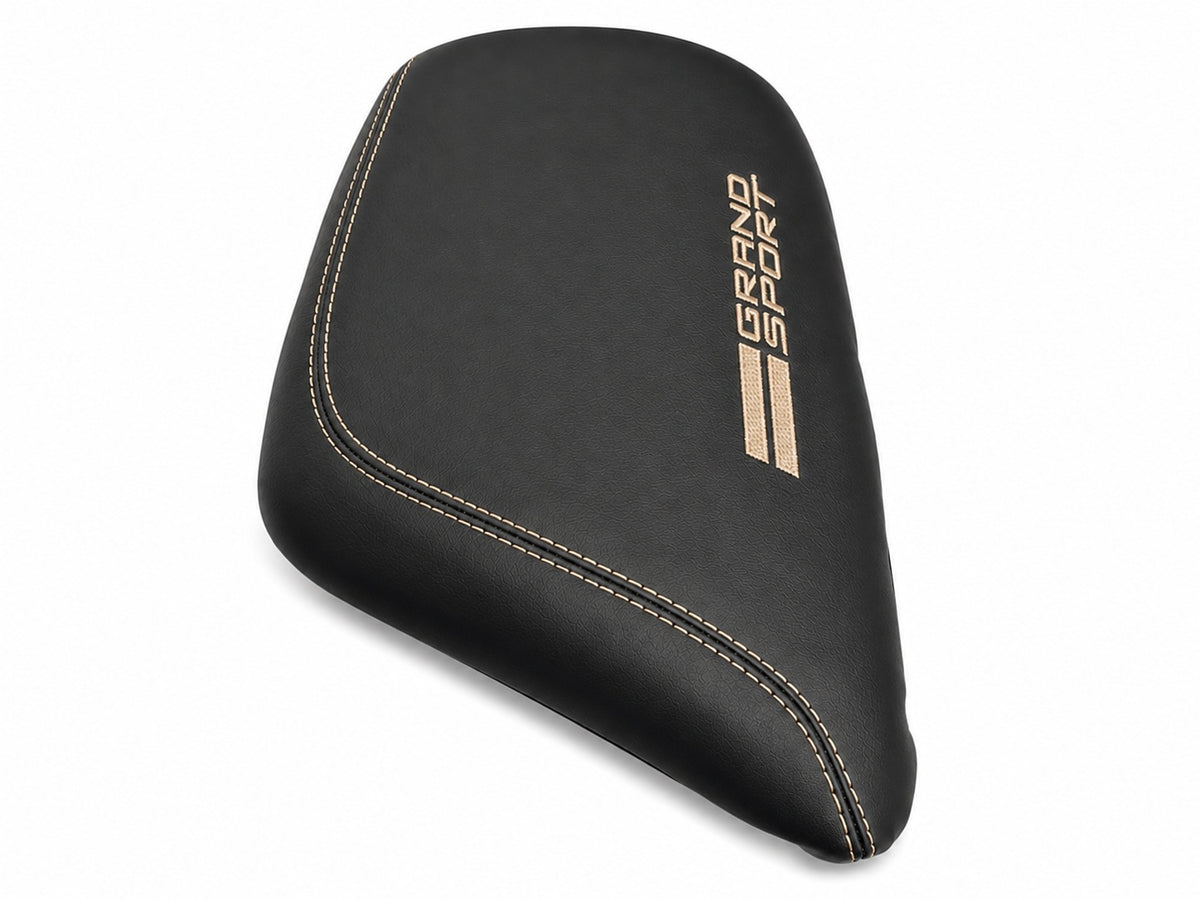 fits for chevy corvette c7 grand sport 2017 2018 2019 synthetic leather center console armrest cover with embroidery