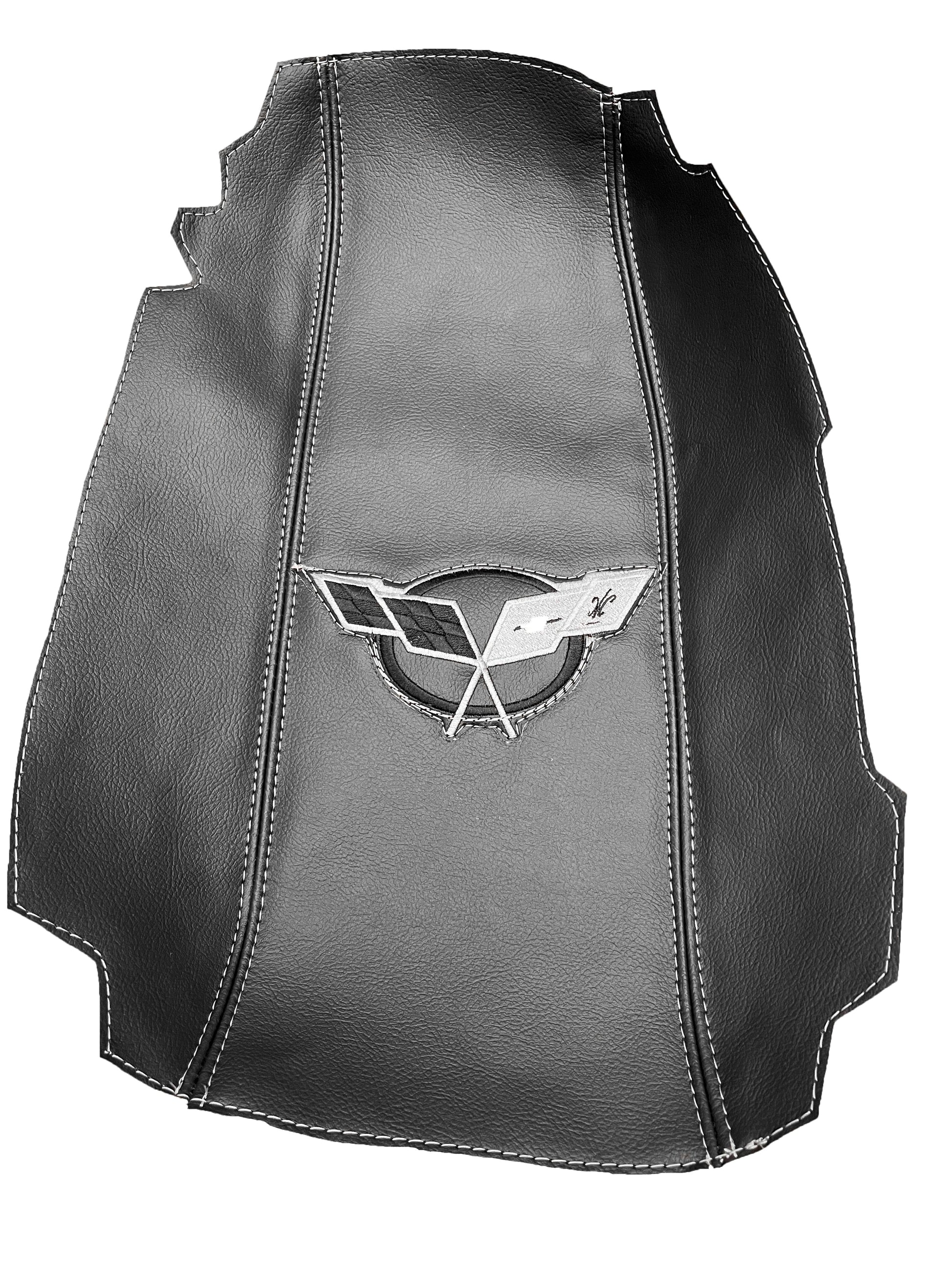 for chevy corvette c5 1997 1998 1999 200 2001 2002 2003 2004 vinyl console armrest cover with embroidery flag