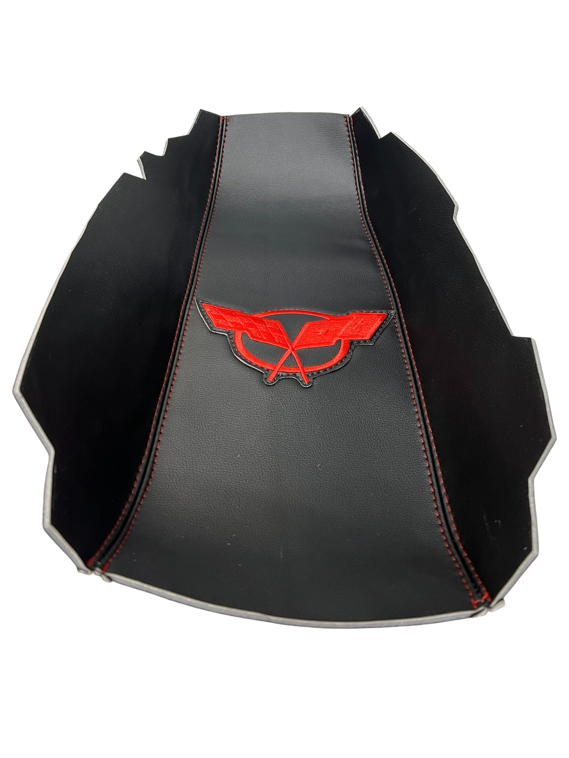 for chevy corvette c5 1997 1998 1999 200 2001 2002 2003 2004 vinyl console armrest cover with embroidery flag