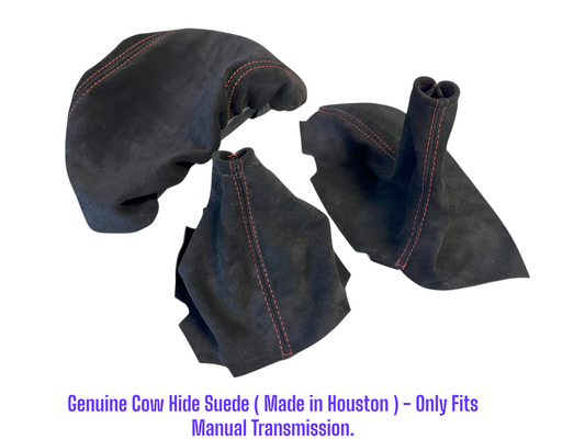 slip over console cover shift emergency brake Boot for 2005 2006 2007 2008 2009 2010 2011 2012 2013 chevy corvette c6 genuine suede alcantara 