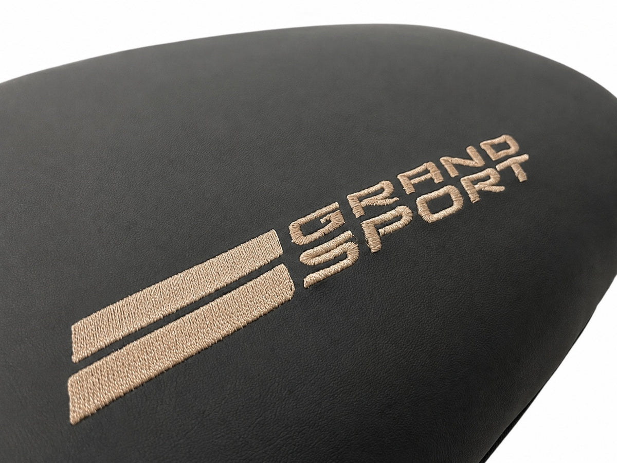 fits for chevy corvette c7 grand sport 2017 2018 2019 synthetic leather center console armrest cover with embroidery