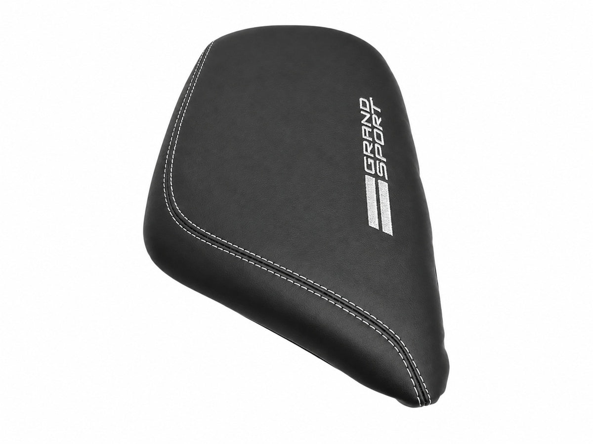 fits for chevy corvette c7 grand sport 2017 2018 2019 synthetic leather center console armrest cover with embroidery