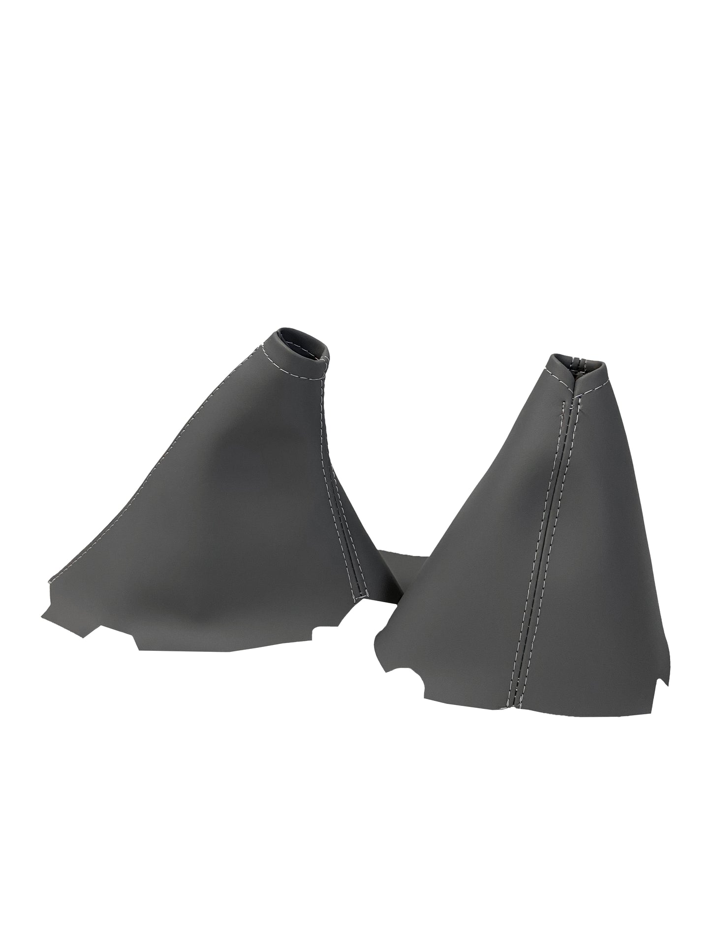 Titanium Gray Leather Handbrake & Shift Boot Cover Compatible With 2005-2013 Chevy Corvette C6