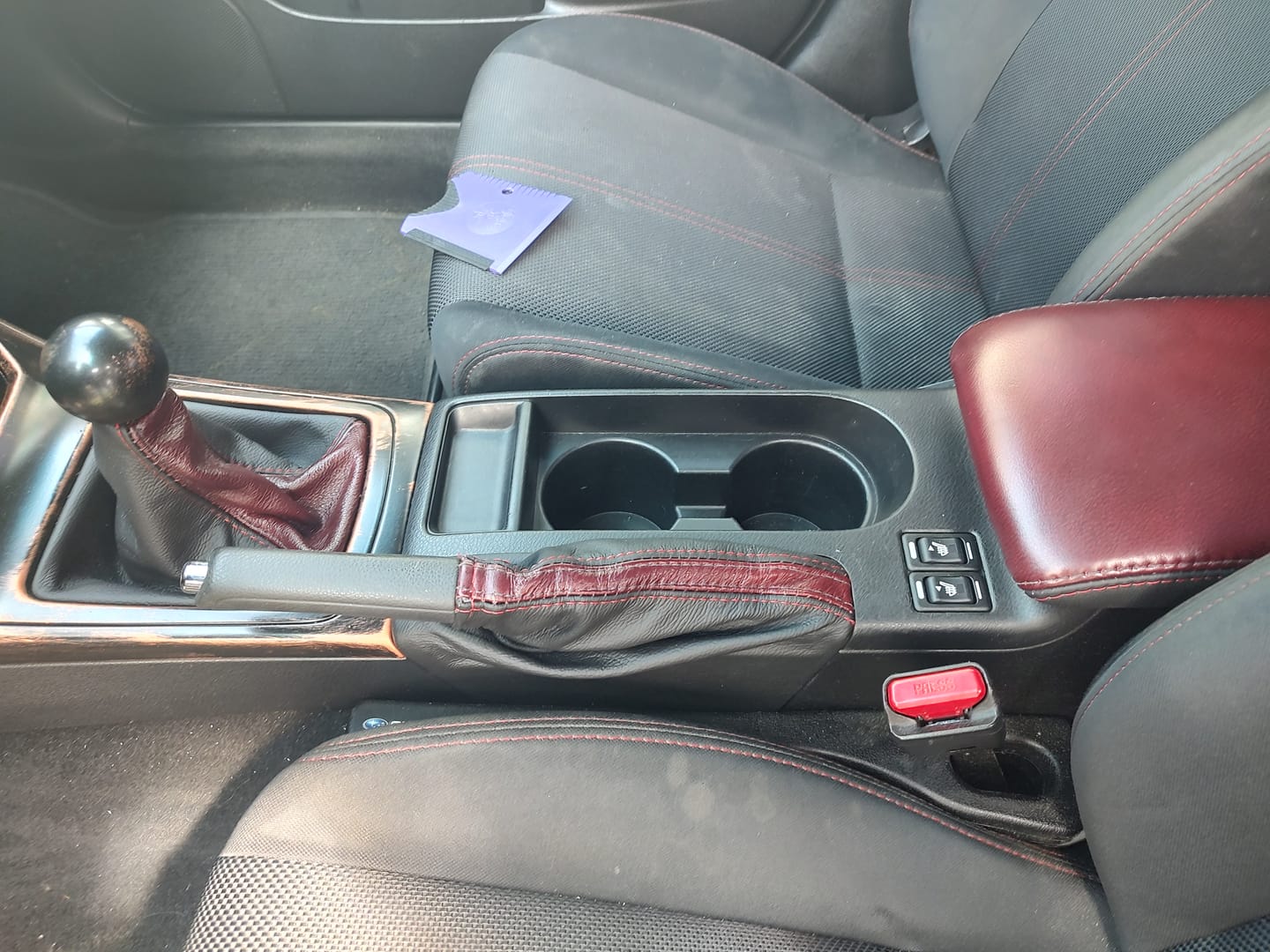 black quad red genuine leather console armrest shift handbrake boot cover for subaru impreza wrx sti 2008 2009 2010 2011 2012 2013 2014