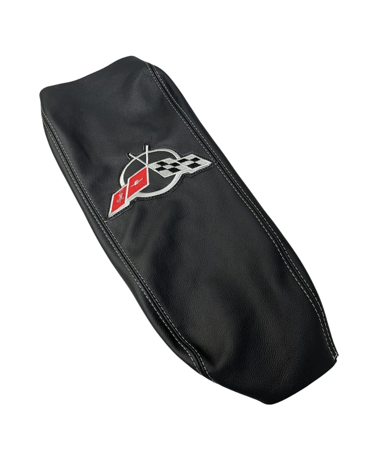 for chevy corvette c5 1997 1998 1999 200 2001 2002 2003 2004 vinyl console armrest cover with embroidery flag