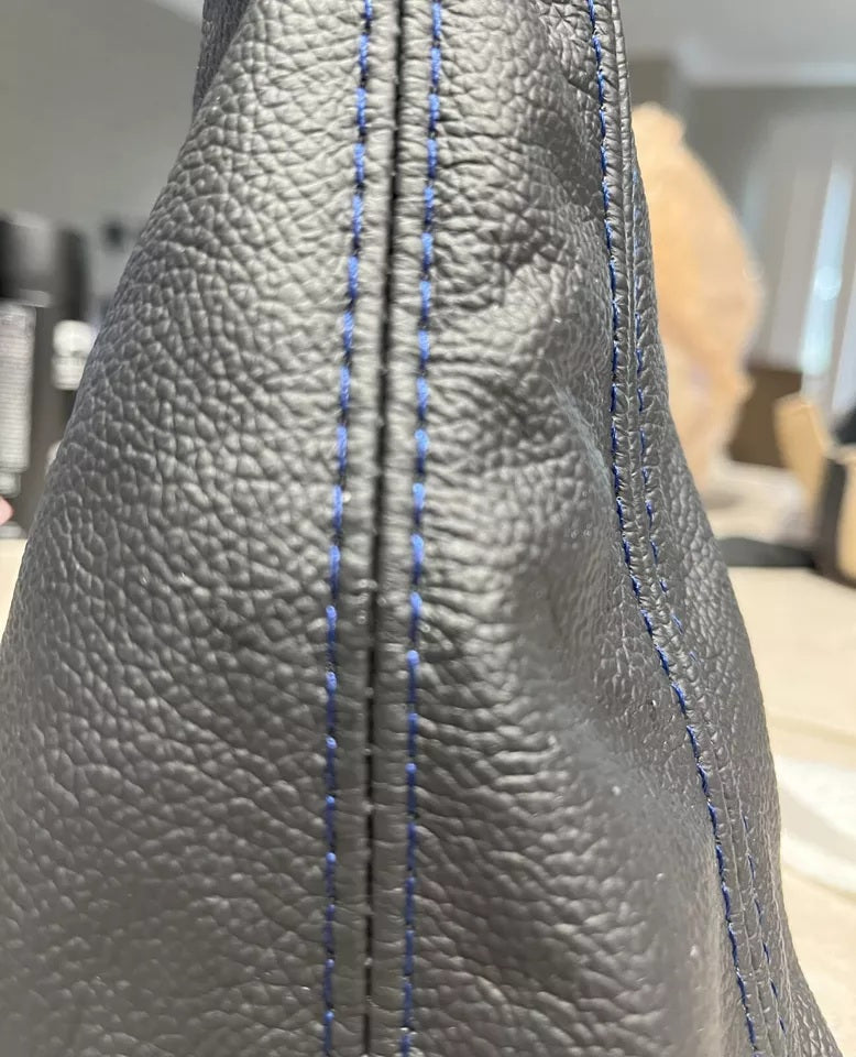 leather chevy corvette c2 shift boot blue stitch 1964 19651966 1967