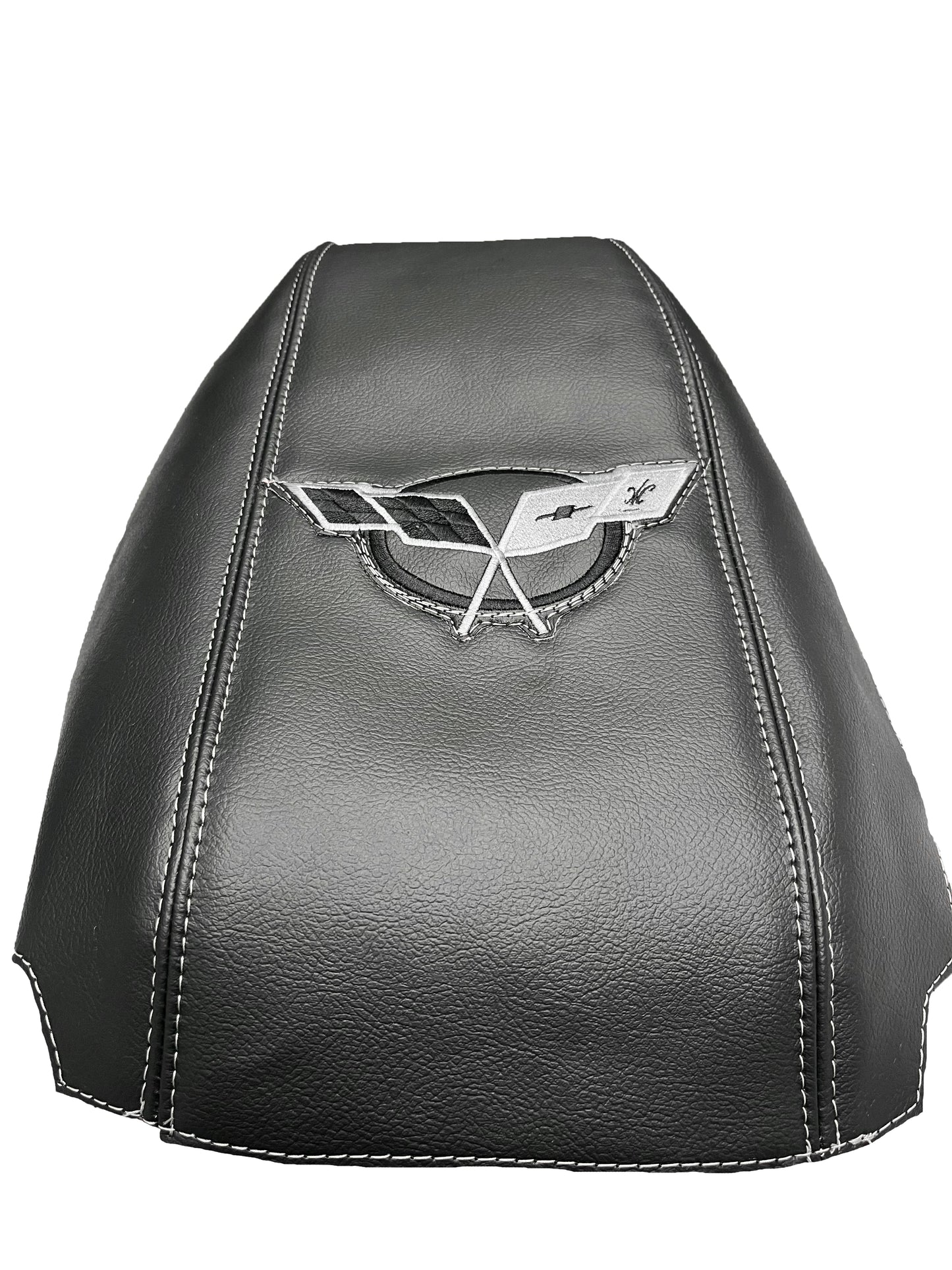 for chevy corvette c5 1997 1998 1999 200 2001 2002 2003 2004 vinyl console armrest cover with embroidery flag