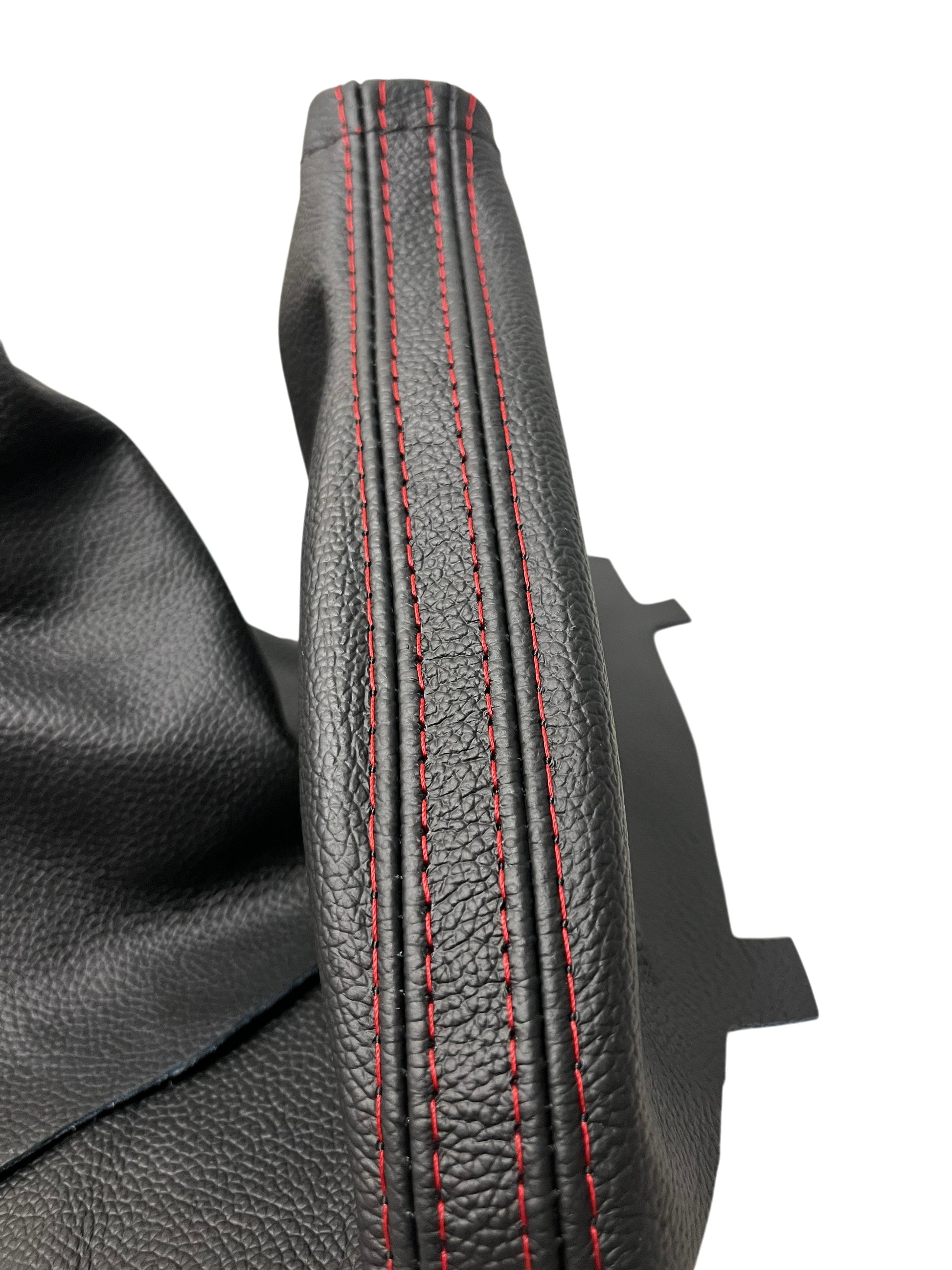 Real leather shift boot and e-brake boot set compatible with 2017-2021 Subaru WRX non-STI models, premium handcrafted interior replacement covers