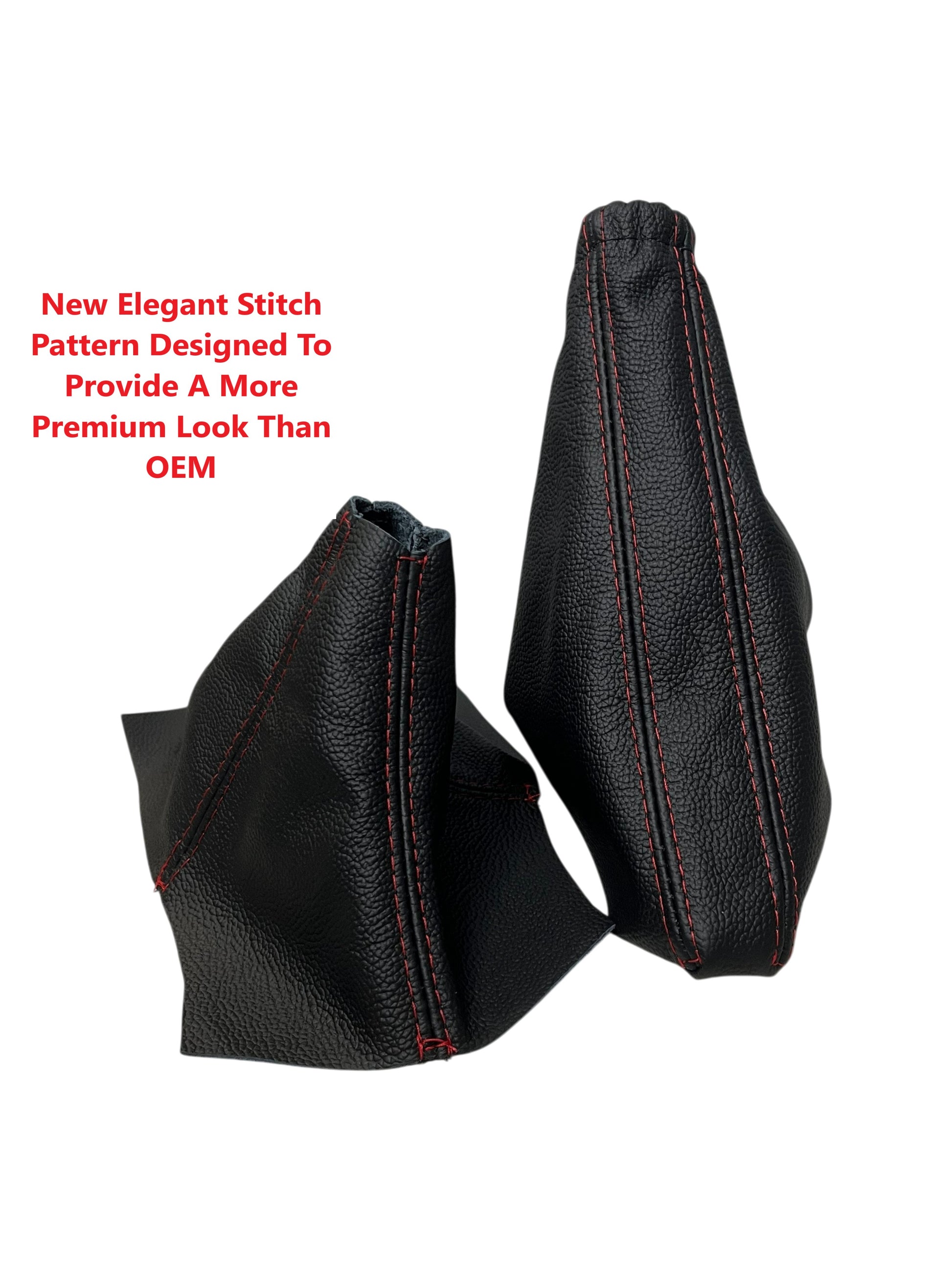 genuine leather shift and parking brake boot for compatible with 2010 2011 2012 2013 2014 ford mustang made in usa