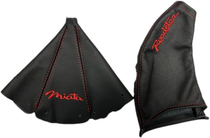 for mazda mx-5 mk1 1989 1990 1991 1992 1993 1994 1995 1996 1997 genuine leather handbrake shift boot cover with miata and roadstar embroidery 