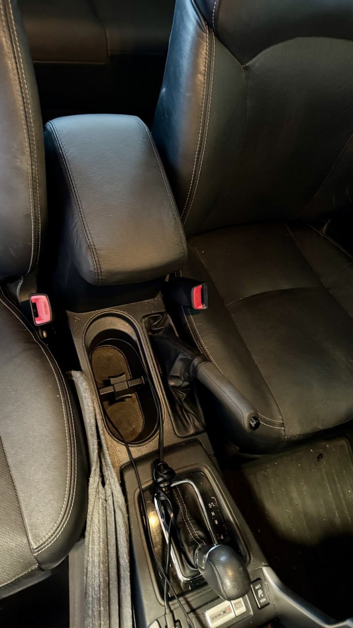 2009-2019 Subaru Forester Black Genuine Leather Center Console Armrest Cover