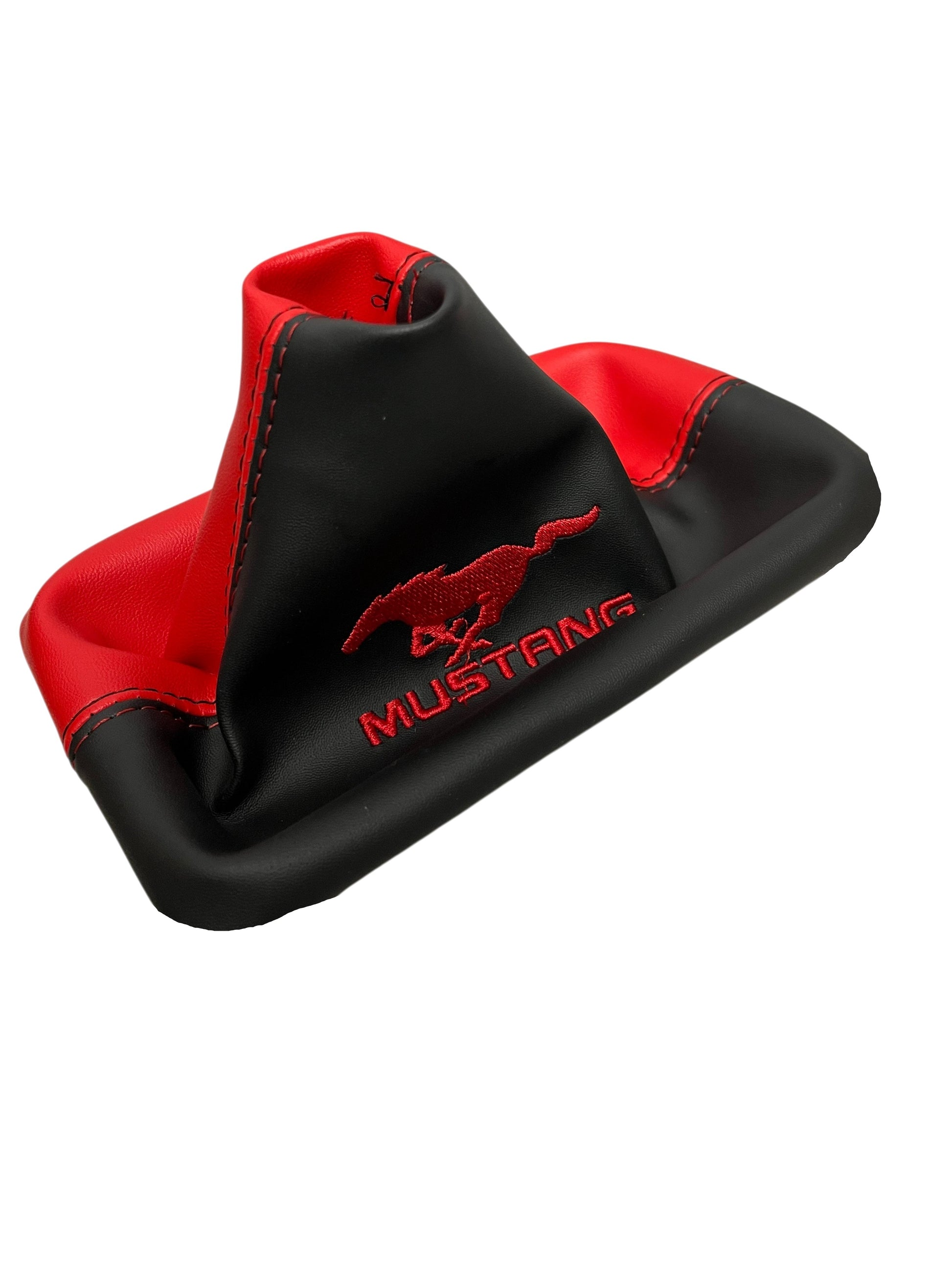 Manual transmission shift boot compatible with 2005-2009 Ford Mustang GT Convertible models, premium replacement interior cover handcrafted in USA