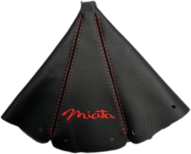 for mazda mx-5 mk1 1989 1990 1991 1992 1993 1994 1995 1996 1997 genuine leather handbrake shift boot cover with miata and roadstar embroidery 