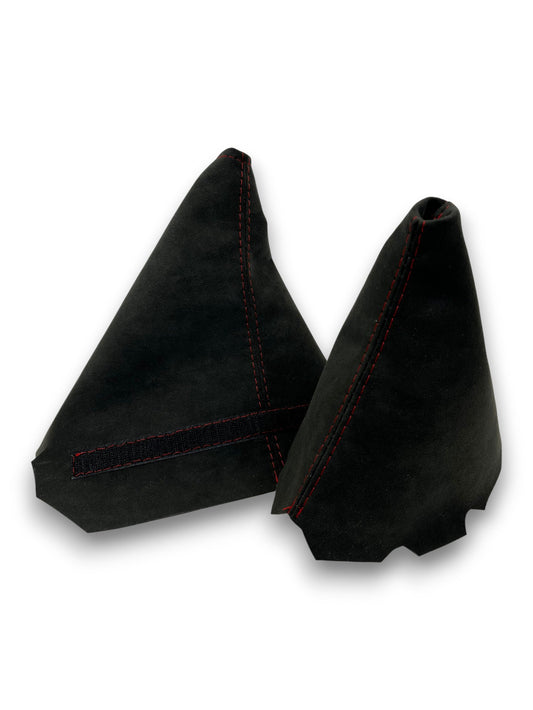 alcantara 9002 shift handbrake boot cover red stitch for chevy corvette c5 v8 z06 coupe 1997 1998 1999 2000 2001 2002 2003 2004