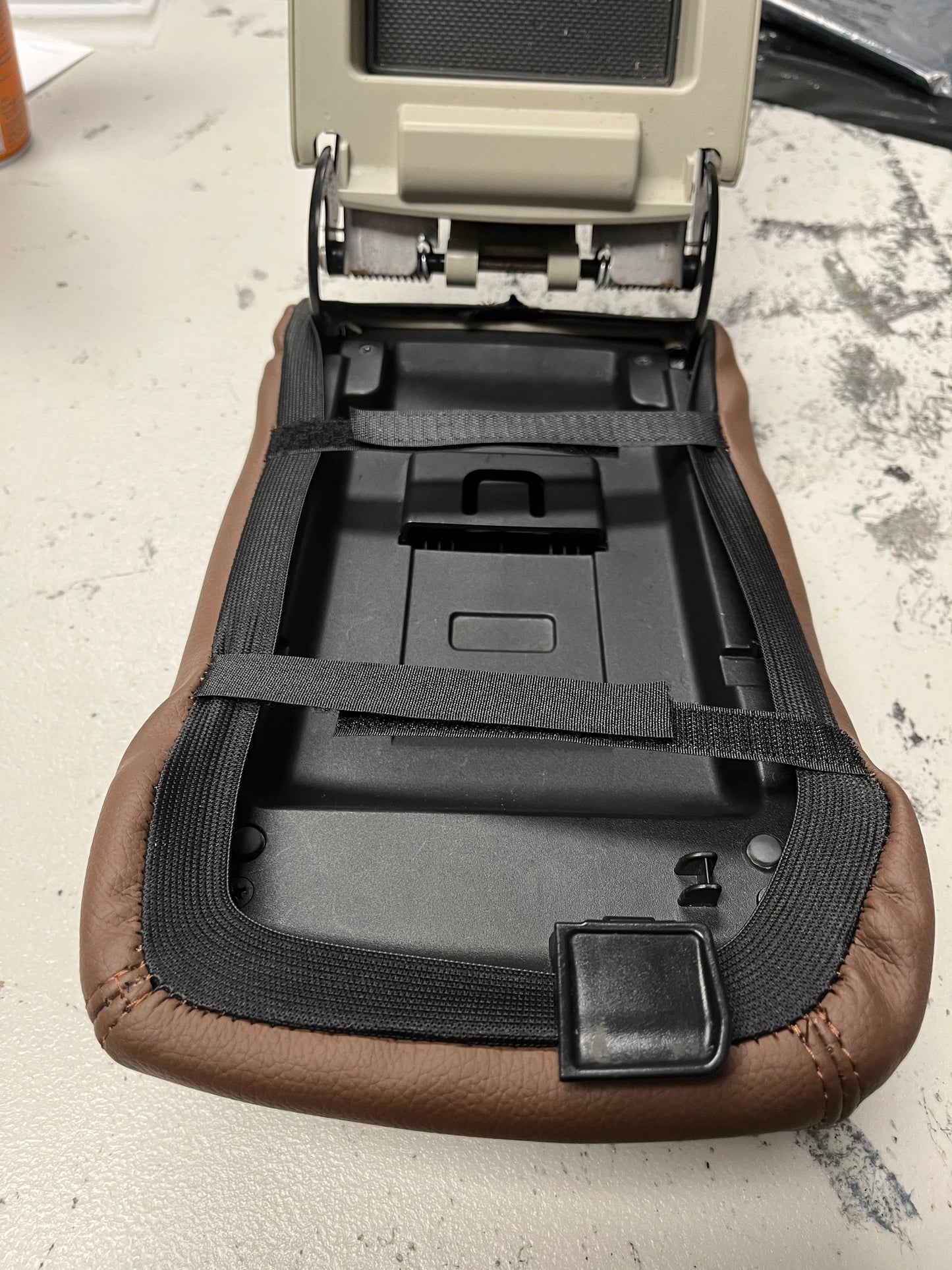 java brown synthetic leather console armrest cover for subaru legacy outback 2010 2011 2012 2013 2014