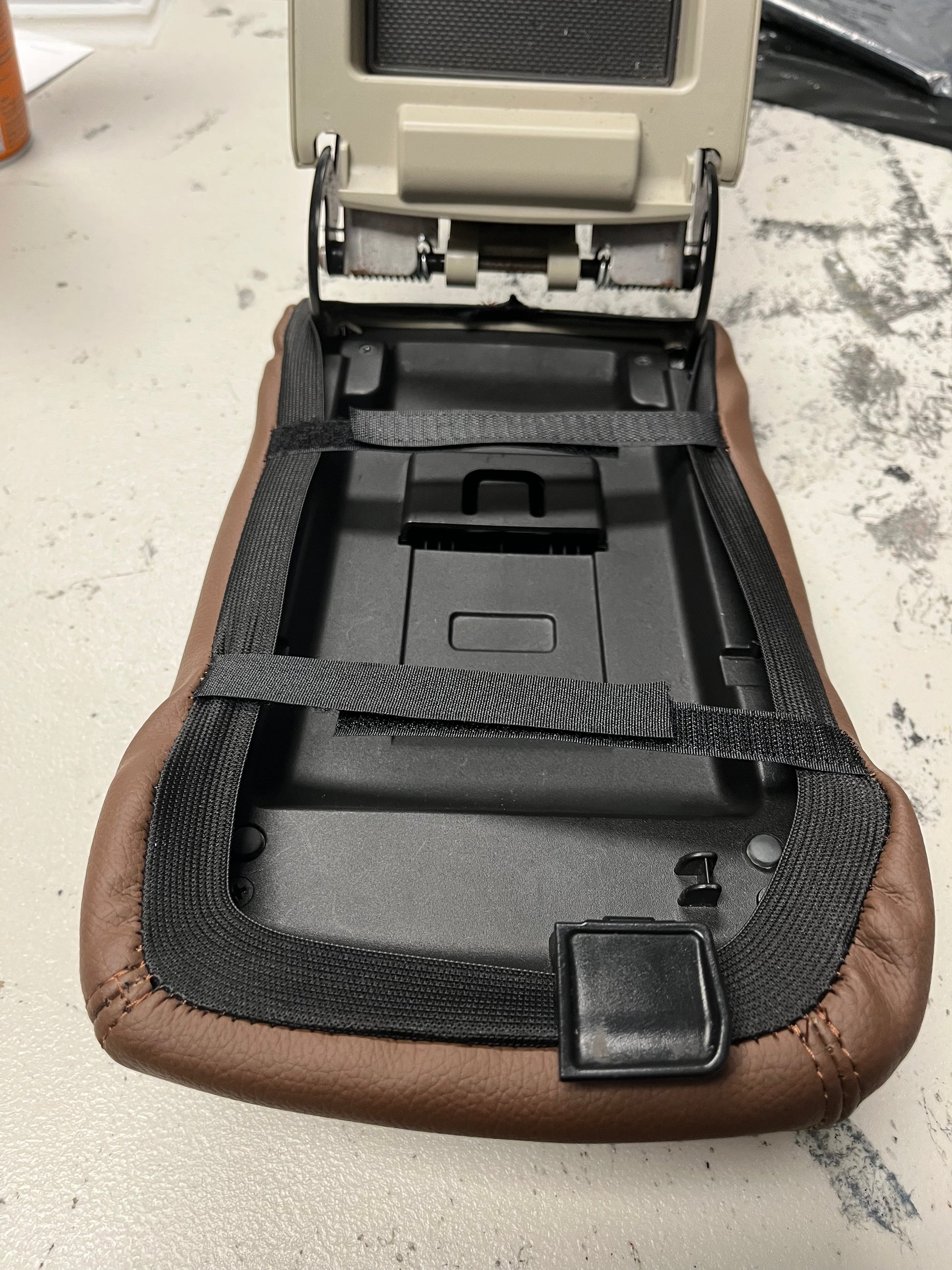 java brown synthetic leather console armrest cover for subaru legacy outback 2010 2011 2012 2013 2014