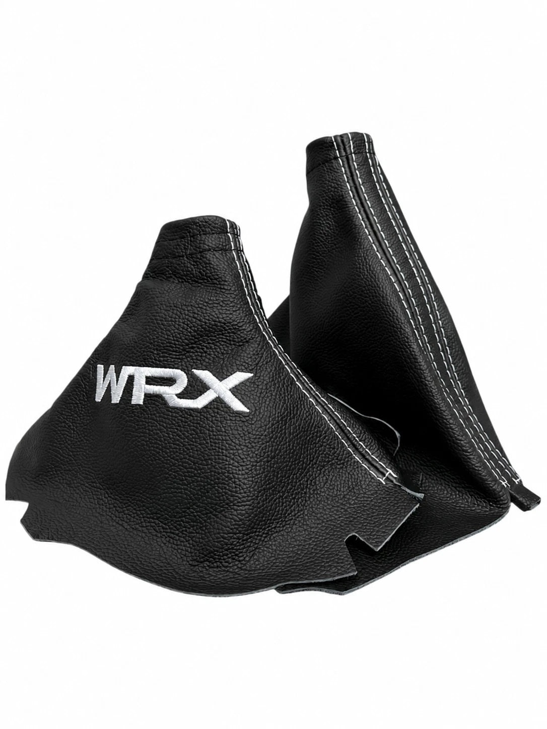 Leather Handbrake & Shift Boot Cover with Embroidery for Subaru Impreza WRX Non STI
